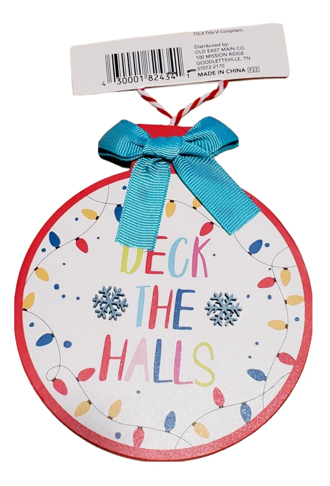 Набор деревенских рождественских украшений — деревянные знаки, шары и банты — Deck the Halls - Изображение 4 из 4