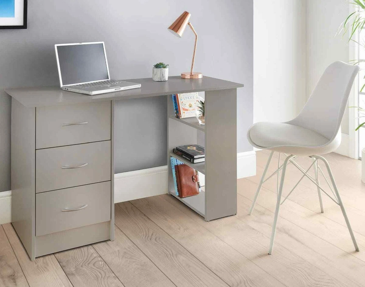 Lokken 3 drawer desk & shelves deals