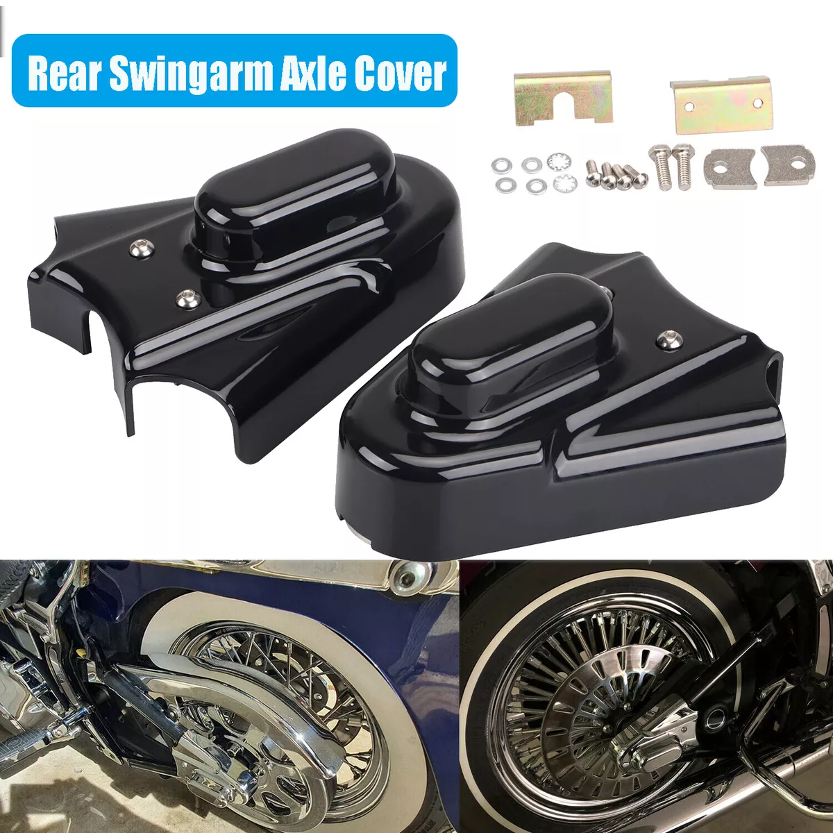 Rear Phantom Swingarm Axle Covers For Harley Heritage Softail