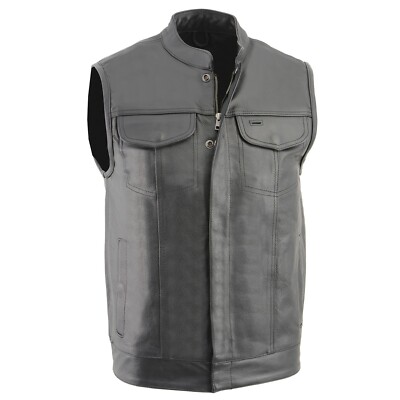 Milwaukee Leather LKM3710 SOA Men's Black ''JAX'' Leather Biker Club Style Vest