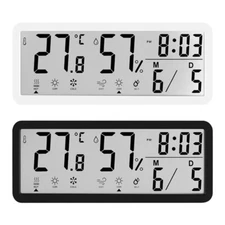 Desk Wall LCD Digital Clock with Temperature and Date Display for Bedroom Decors