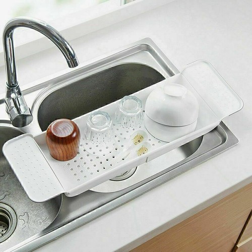 Expandable White Bath Caddy Holder Tray Over Bathtub Rack Support Spa Bathroom - Picture 4 of 10