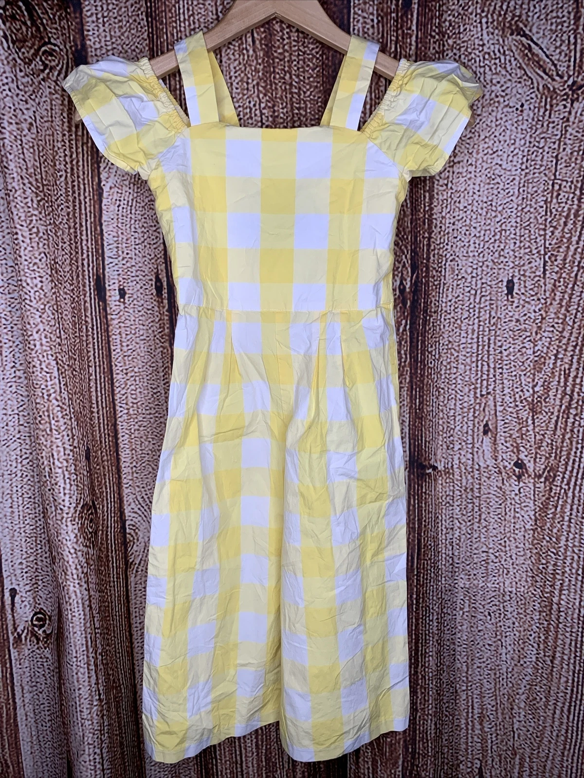 Janie & Jack Girls Yellow Plaid Jumpsuit Romper Bow In Back Cold Shoulder Size 6
Opens in a new wind