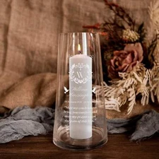 Personalised Memorial Glass Vase Candle Holder - Tapered