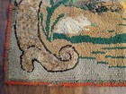 Antique 19th C Victorian Folk Art Area Rag Rug Bonnet Girl Rabbit  As Is Losses — photo 5