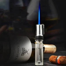 Cigar Torch Jet Lighter Refillable Butane Windproof Lighters with Gas Window