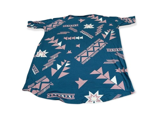 LulaRoe Small Women's Multicolor Stars /X's Print Blouse Back Longer Pre-Owned - Picture 6 of 6