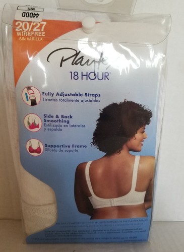 Playtex Women's 18 Hour Sensational Support Wire Free Bra WHITE 20/27 44DDD New - Picture 2 of 4
