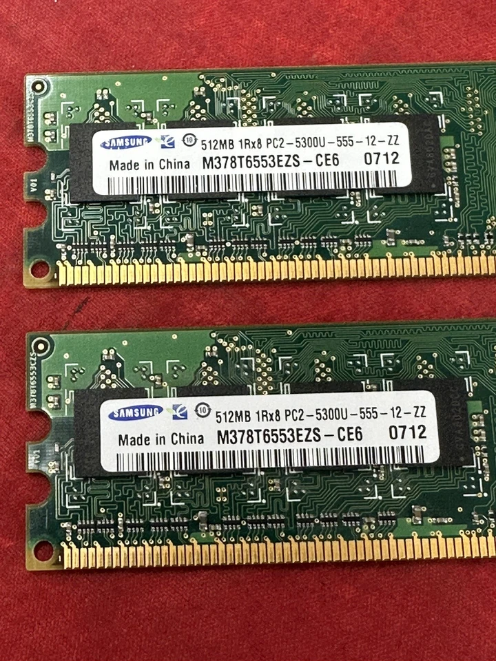SAMSUNG RAM 512MB 1Rx8 PC2-5300 667MHz 8-CHIPS UBF M378T6553EZS-CE6 PC Desktop - Image 2 of 4