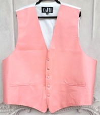 NEW The Cardi Collection 3XL Luxury Satin Herringbone Tuxedo Vest Melon