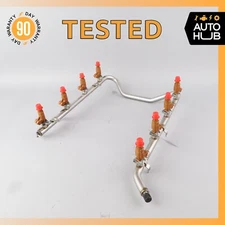 01-06 Mercedes R230 SL500 S500 E500 Fuel Injection Rail Line w/ Injectors OEM