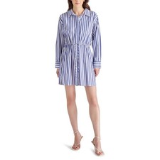 Steve Madden Cotton Striped Blue White Dress Small Vacation Resortwear New
