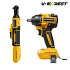 Cordless 1/2" & 1/4" Impact Wrench/Driver 3/8" Ratchet for Dewalt 20V Battery