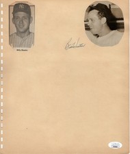 Bill Hunter Tommy Byrne Autographed Scrapbook Page Yankees Cardinals JSA II59900