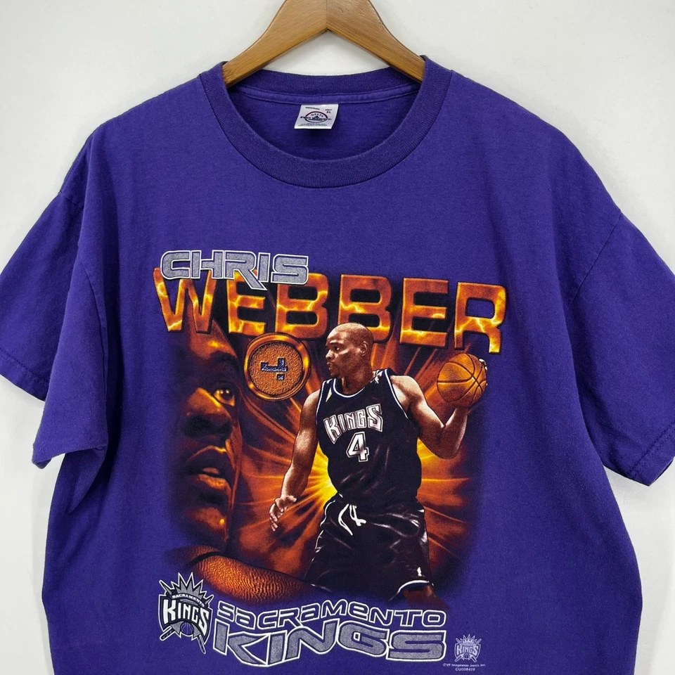 Camiseta de baloncesto Chris Webber Sacramento Kings adulto XL púrpura de colección Y2K Delta Foto 2 de 4