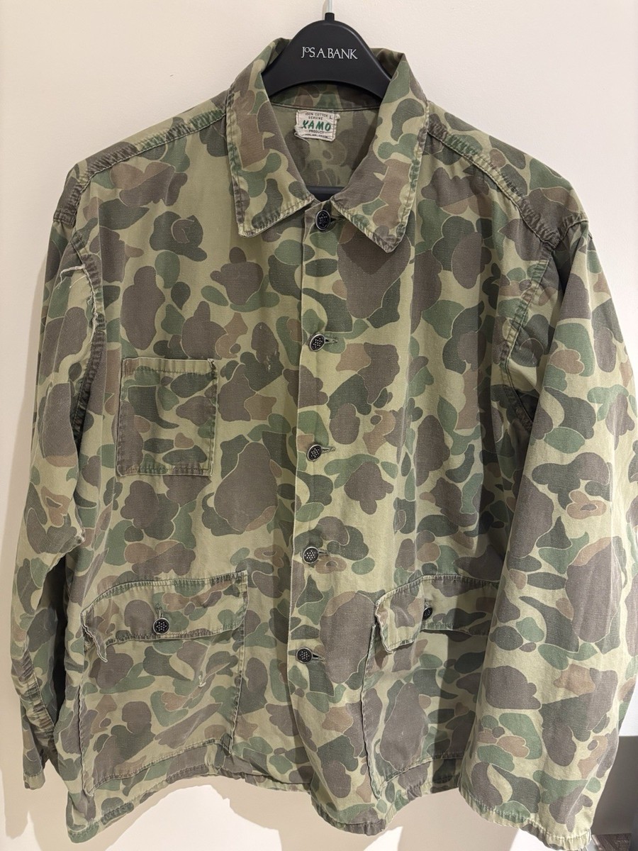Vintage 60s Kamo Button Up Shirt Jacket Size L Hunting Duck