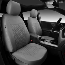CAR PASS Quilting Faux Leather Seat Covers Full Set, set, Gray 