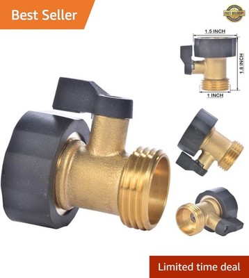 3/4'' Brass Garden Hose Shut Off Valve,1-Way Restricted-Flow Water Shut-Off, F...