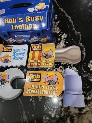 Bob the Builder Bob's Busy Screwdriver, Hammer. Wrench, Saw Board Books Toolbox - Foto 3 di 6
