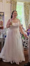 Wedding Dress Bridal Size 20 (high Street 16/small 18) Lace Detail With Train