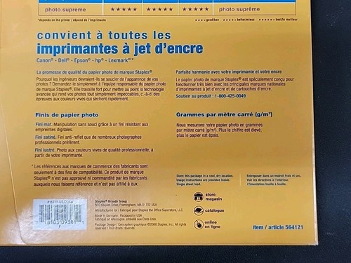 STAPLES Photo Supreme 8.5 x11 Double-Sided Matte 50 Sheets (New) - Picture 4 of 4