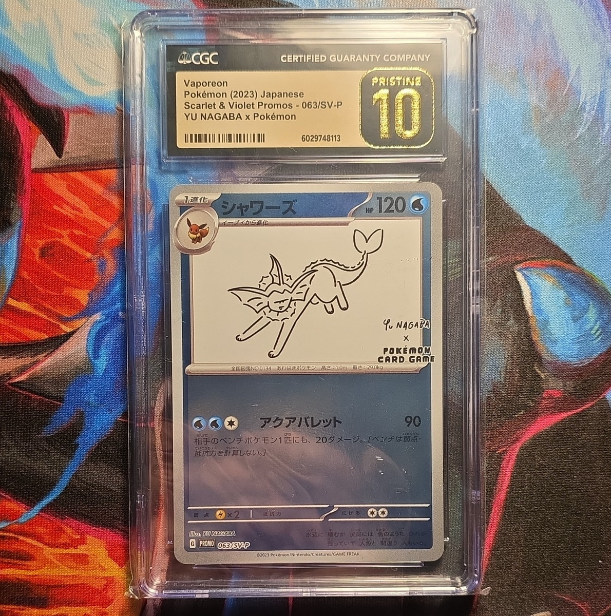 Pokémon Vaporeon Sv-P Promo Holo 063/SV-P Yu Nagaba CGC PRISTINE