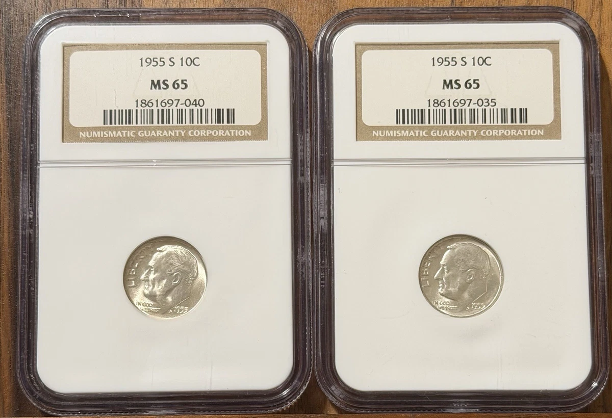 MS 65 Graded 1955 Roosevelt Dimes (1946-Now) for sale | eBay