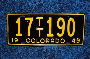 1949 Colorado License Plate