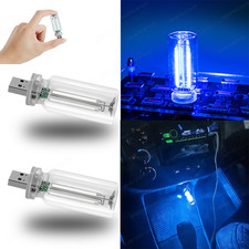 2x USB Glass Bottle Atmosphere Night Light Touch Switch Dimmable LED BLUE Bulb