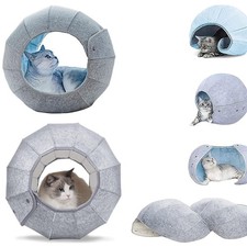 Interactive Cat Toy Cat Tunnel Toy Soft Felt Cat Bed Cave Play Hideaway Foldable