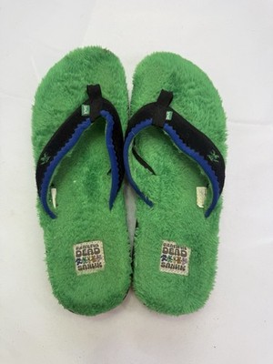 Sanuk Furreal St Grateful Dead Sandals Fur Flip Flops Shoes  display picture 3