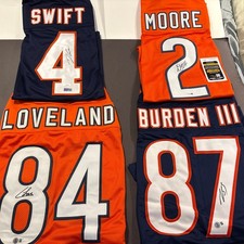 Colston Loveland-Luther Burden III-D Swift-DJ Moore Signed XL Custom Jerseys-BAS