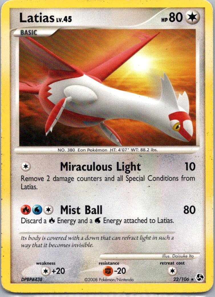 Pokemon TCG Latias 22/106 Great Encounters LP