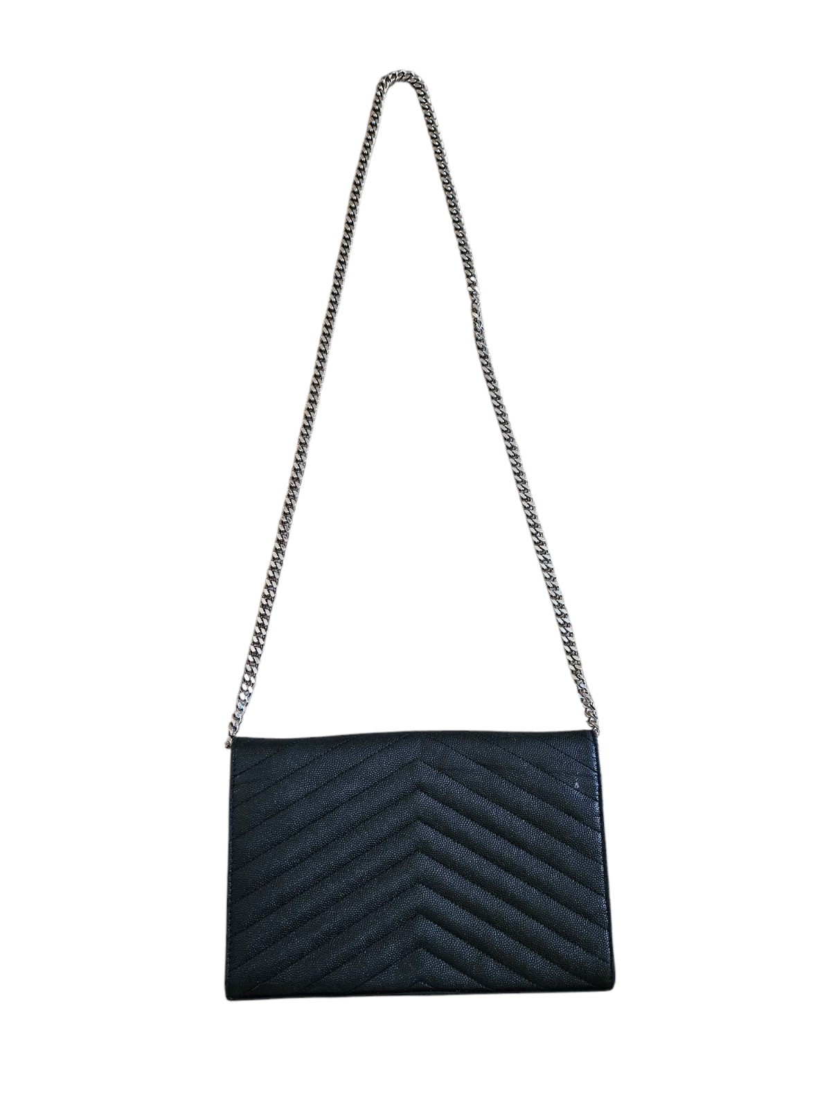 YVES SAINT LAURENT Cassandre Portafoglio Catena Borsa a Tracolla in Pelle Nero