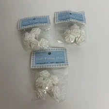 Bridal Roses Floral Accessories Rosebuds Lot Of 3 White Crafting NWOT Wedding