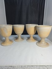Axtell Pottery New Zealand Handmade Goblets Set of 4 Studio Pottery