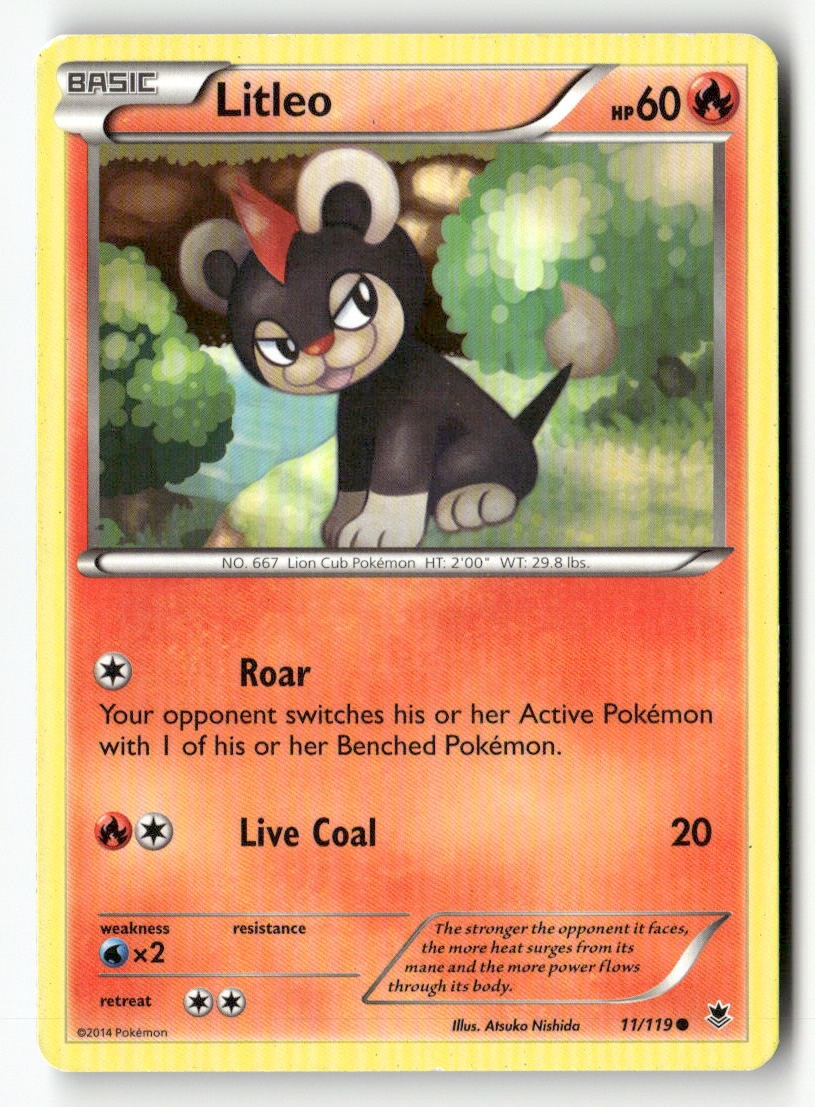 Litleo 11/119 Common Phantom Forces Pokemon Lightly Played