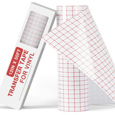 YRYM HT Clear Vinyl Transfer Paper Tape Roll-12 x 50 FT w/Alignment Grid Applica