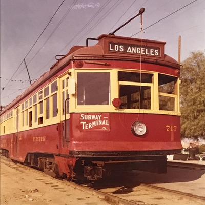 #ad #ad Pacific Electric Railway PE #717 Interurban Hollywood Red Car 1970 Snapshot $11.99