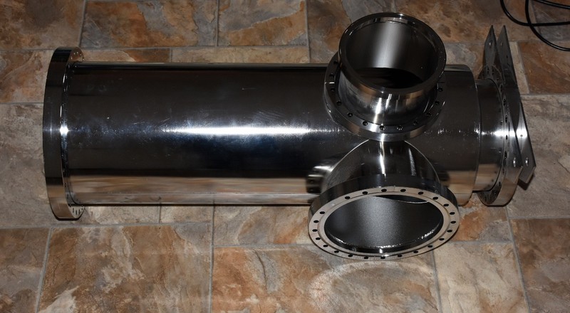 Custom Stainless Vacuum Chamber 4-Port Manifold 31in Long Flanged Spool