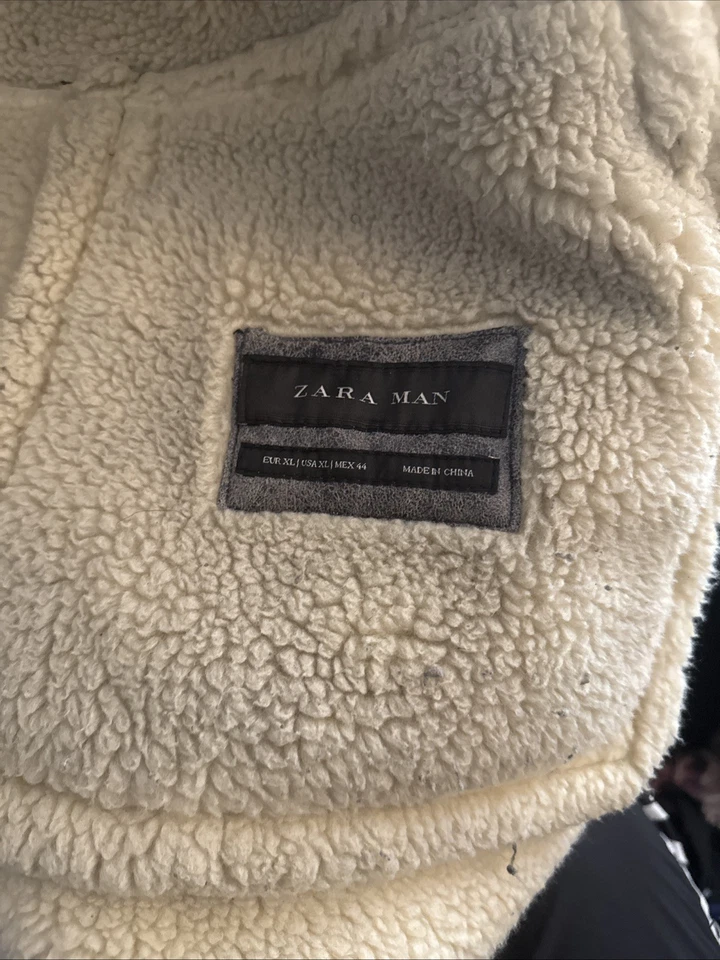 Chaqueta de piel de oveja Zara usada vintage para hombre XL 44 Foto 3 de 4