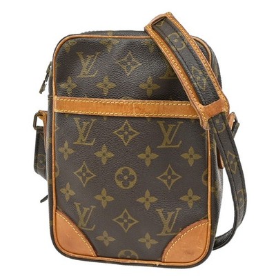 LOUIS VUITTON Danube Shoulder Bag Monogram Leather Brown France M45266 65KD159