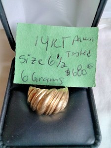 14kt Yellow Gold Dome Ring Sz 6.5 Solid Heavy 6 Grams