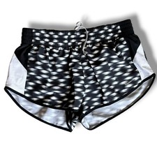 Nike Girls Black White Gray Dri-FIT Running Lined Shorts Sz M 10-12 Sporty B-8