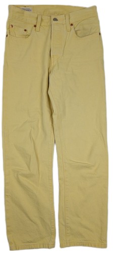 Seltene LEVI'S 501 Premium Lemon Tab Yellow Demim Jeans Straight Leg Damen W26 L26 - Bild 2 von 14