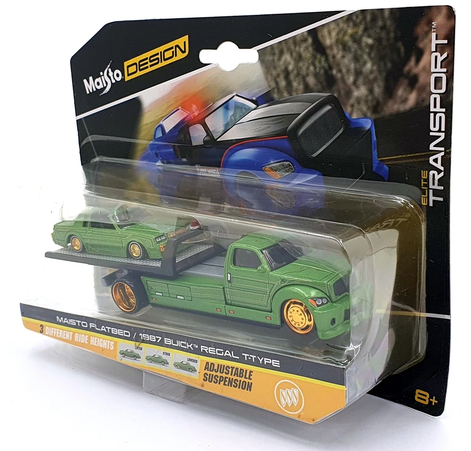 Maisto escala 1/64 diecast 15055 1987 Buick Regal tipo T/Maisto plataforma plana Foto 2 de 4