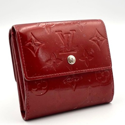 Louis Vuitton Tri-Fold W-Hook Vernis Porte-Monnaie Bi-Cartes Red