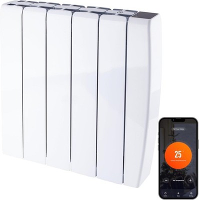 TCP Smart Ceramic Panel Radiator 1500W (White)   WiFi Enabled Electric Heater wi
