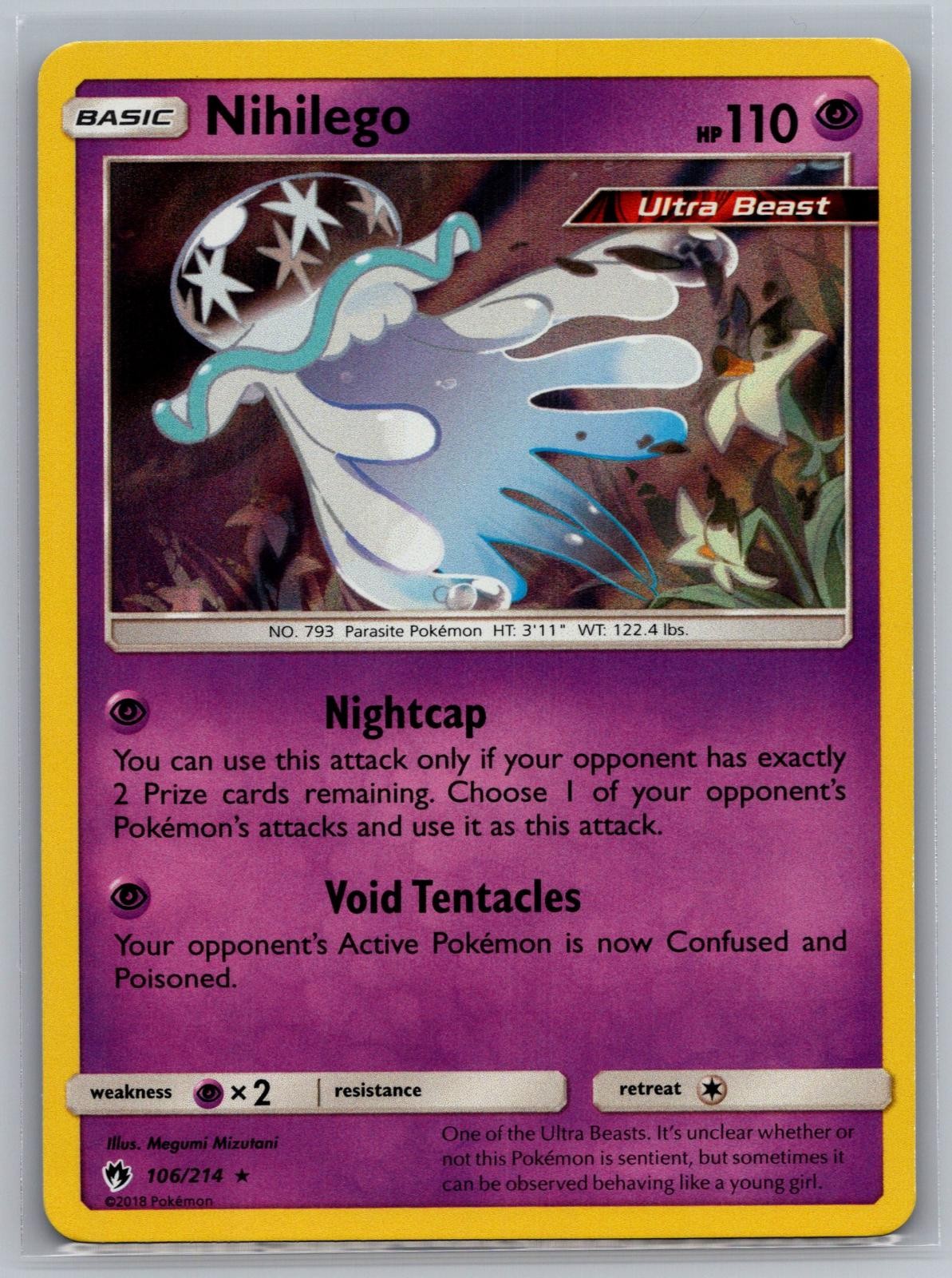 Nihilego 106/214 Holo Rare Lost Thunder Pokemon Near Mint