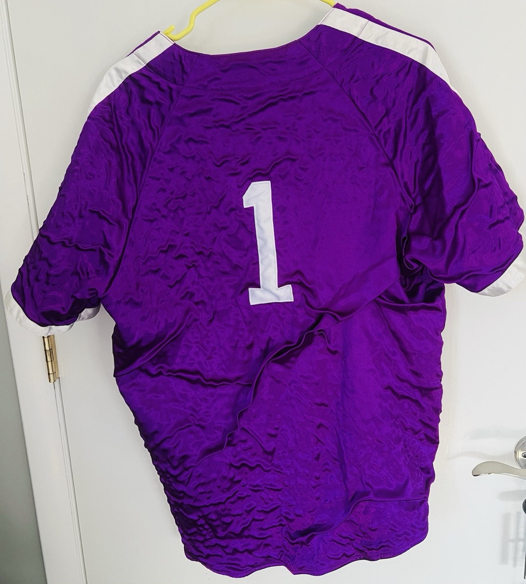 Supreme Satin Baseball Jersey SS17 Size XXL Purple/White | eBay